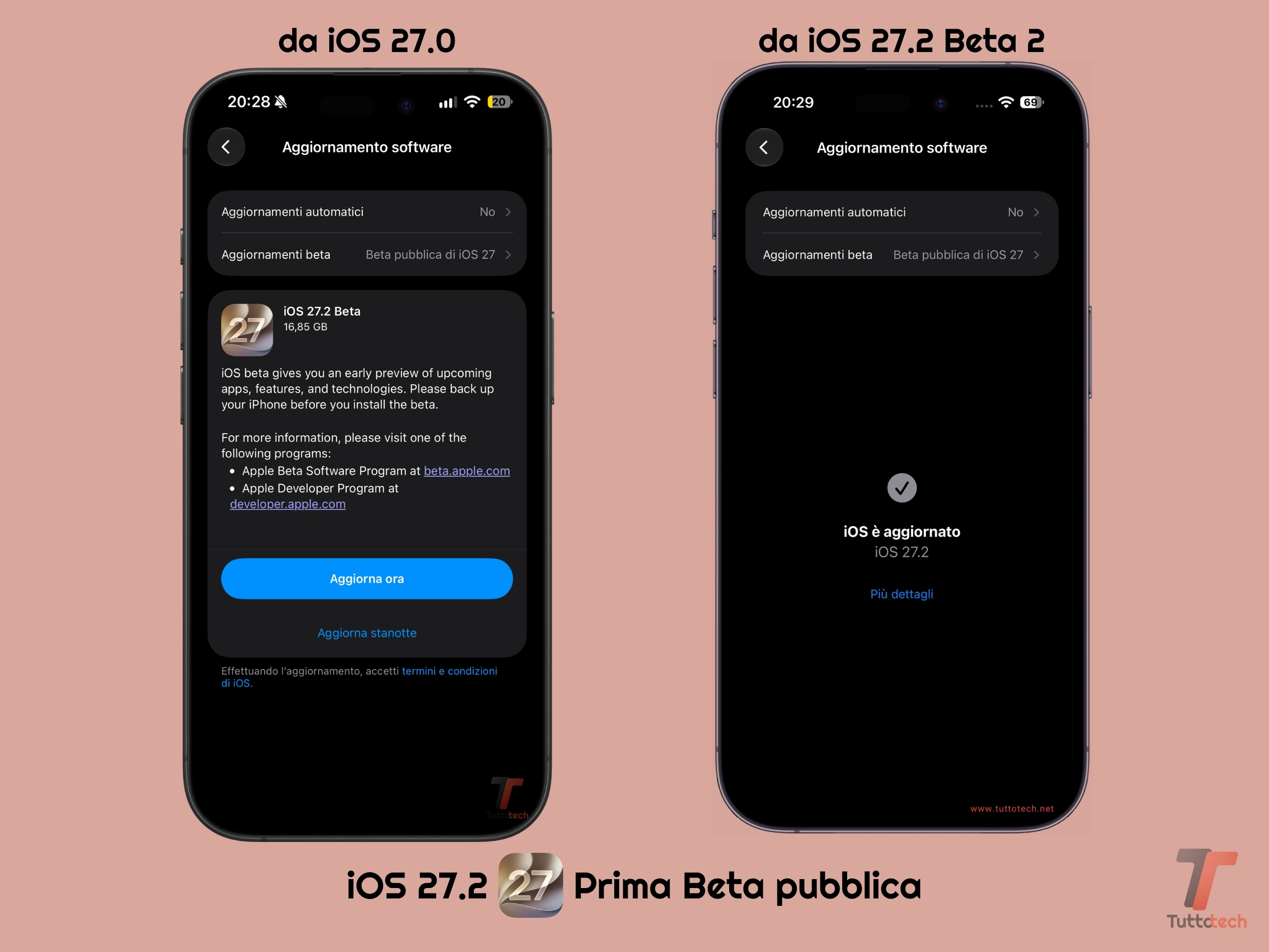Apple iOS 27.2 - Beta 1 pubblica