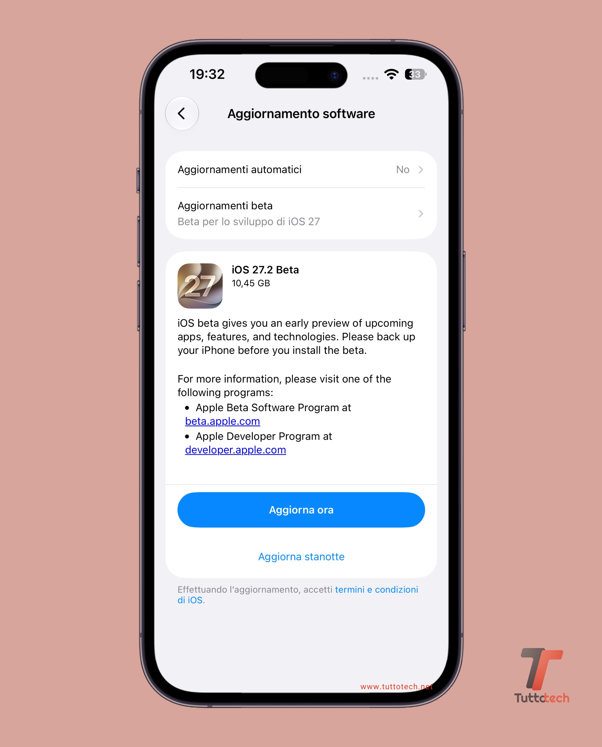 Apple iOS 27.2 DB1 on iPhone 14 Pro