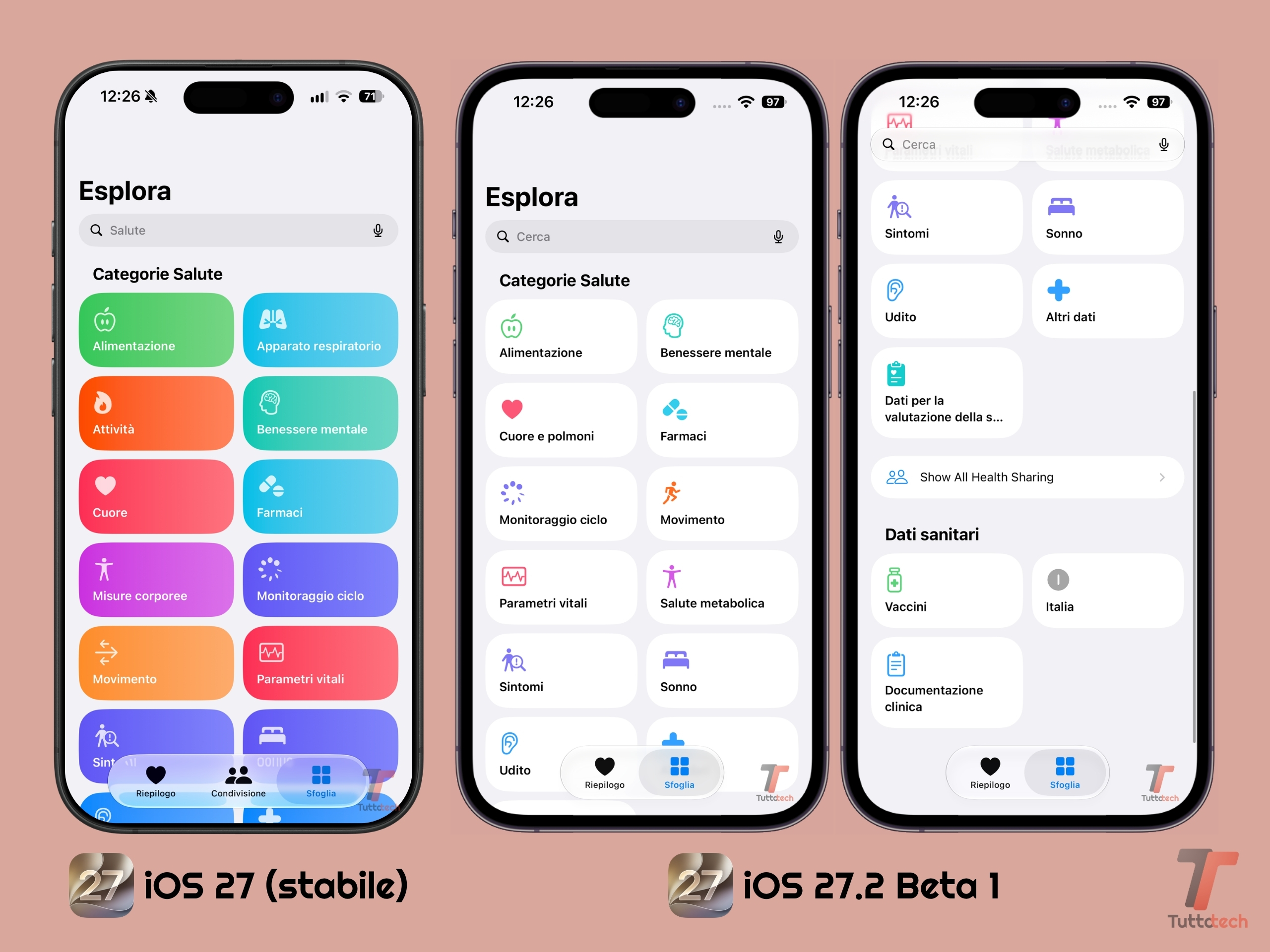 Nuova app Salute (non in Italia) e le altre novità emerse dalla Beta 1 di iOS 27.2 2