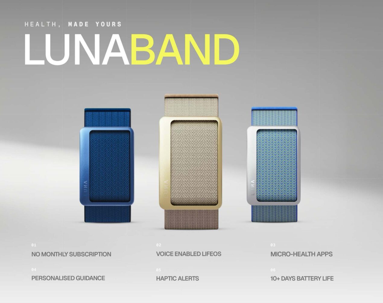Luna Band disponibile in tutto il mondo: il wearable che impara dal tuo corpo