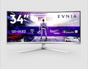 Philips Evnia 34M2C8600P: QD-OLED a 280 Hz e USB-C da 90 W per il gaming ultrawide 2