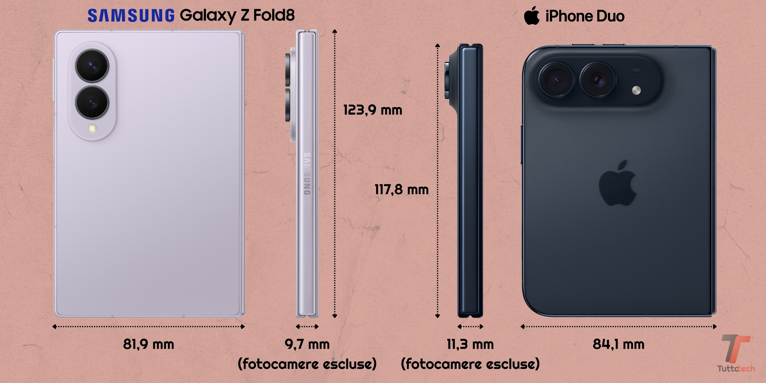 Samsung Galaxy Z Fold8 vs Apple iPhone Duo - Confronto