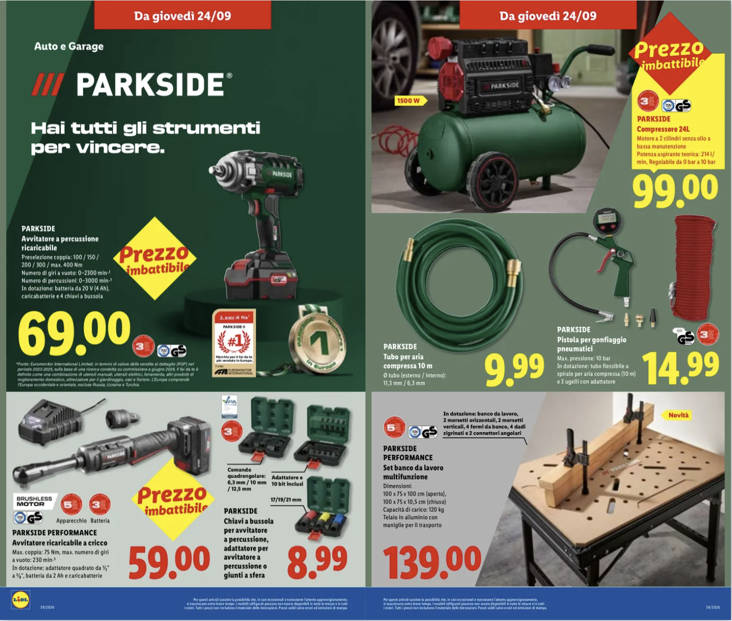 Volantino Lidl, da giovedì 24 settembre tornano le offerte Parkside e Ultimate Speed per auto e garage 3