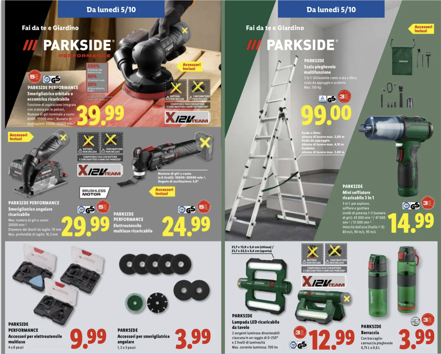 Volantino Lidl, da giovedì 1° ottobre tornano le offerte Parkside 1