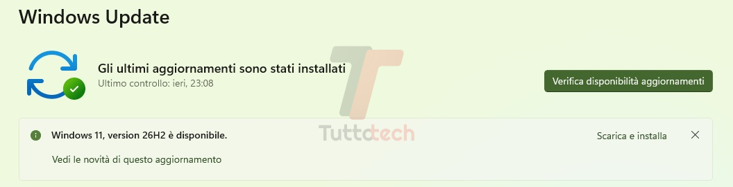 Windows 11 26H2 disponibile