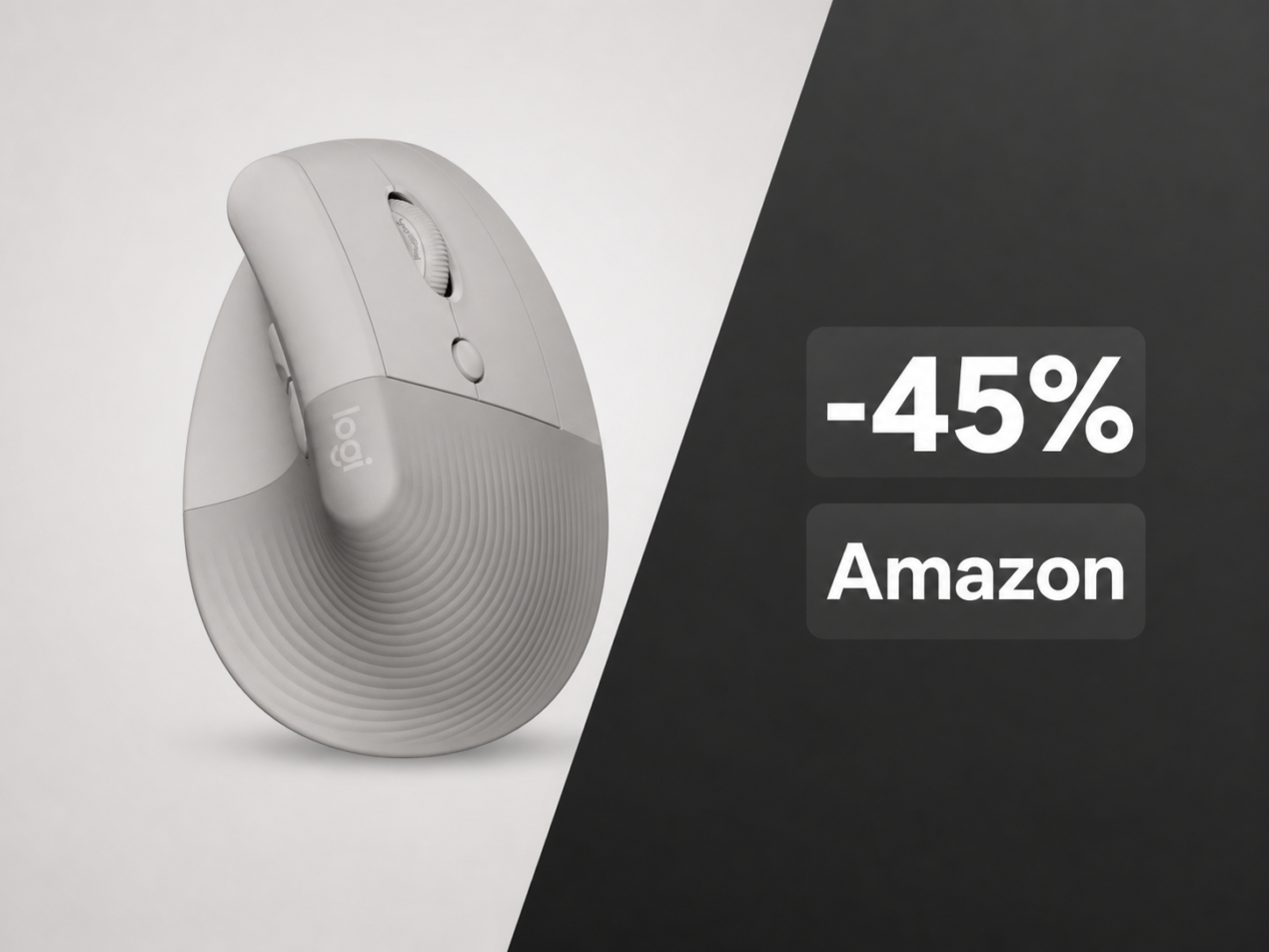Logitech Lift Sabbia a 44,99€ su Amazon, minimo storico per il mouse ergonomico