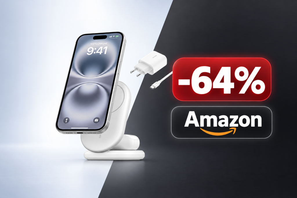 Belkin BoostCharge 2-in-1 scende a 24,99€ su Amazon, sconto del 64% 1