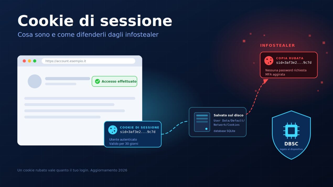 Cookie di sessione: cosa sono, dove si salvano e come difenderli dagli infostealer