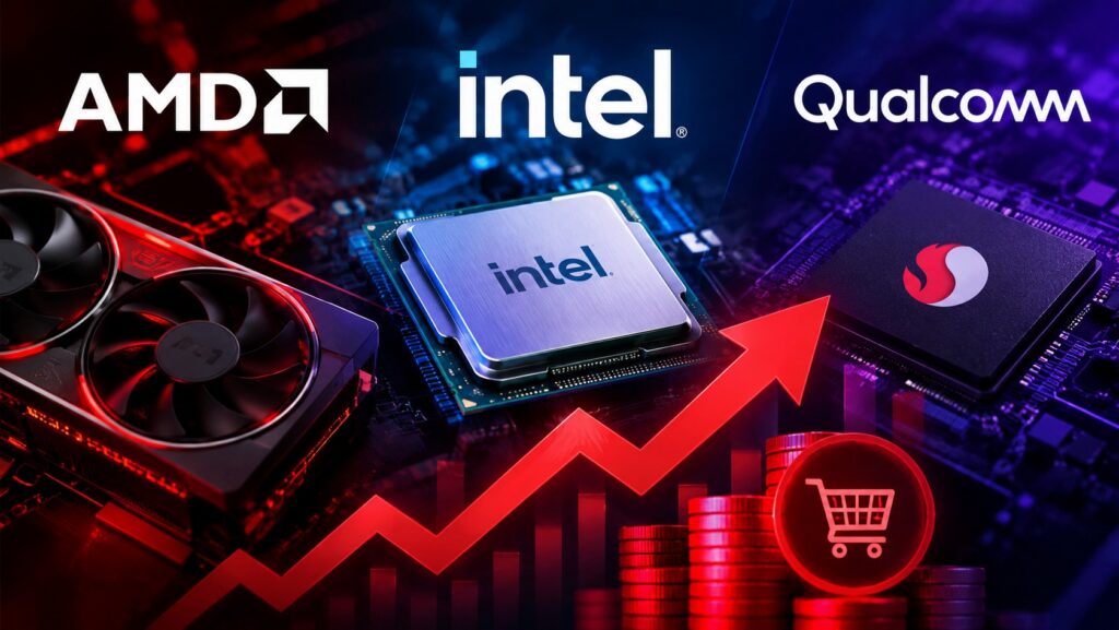 AMD, Intel e Qualcomm pronte ad aumentare i prezzi di CPU e GPU: i rincari sono già iniziati