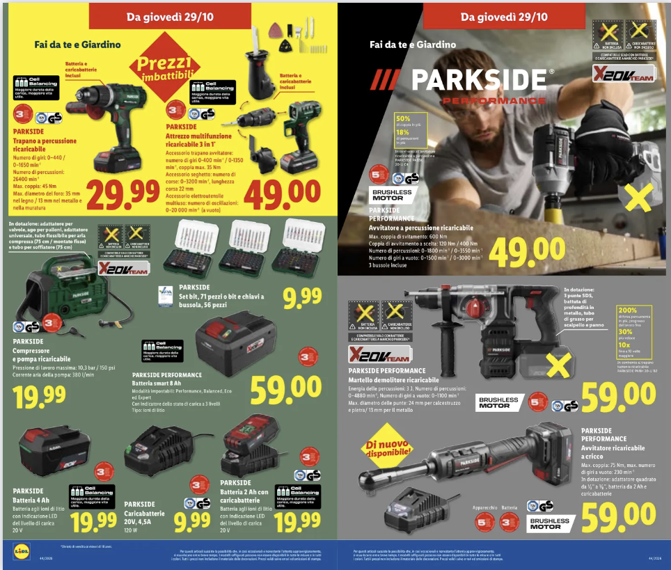 Lidl ripropone da oggi nuove offerte Parkside, con motosega, avvitatori e martello a partire da 6,99€ 1