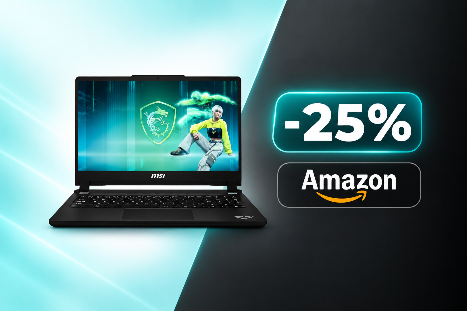 MSI Cyborg 15 con RTX 5060 scende a 1.199€, minimo storico su Amazon
