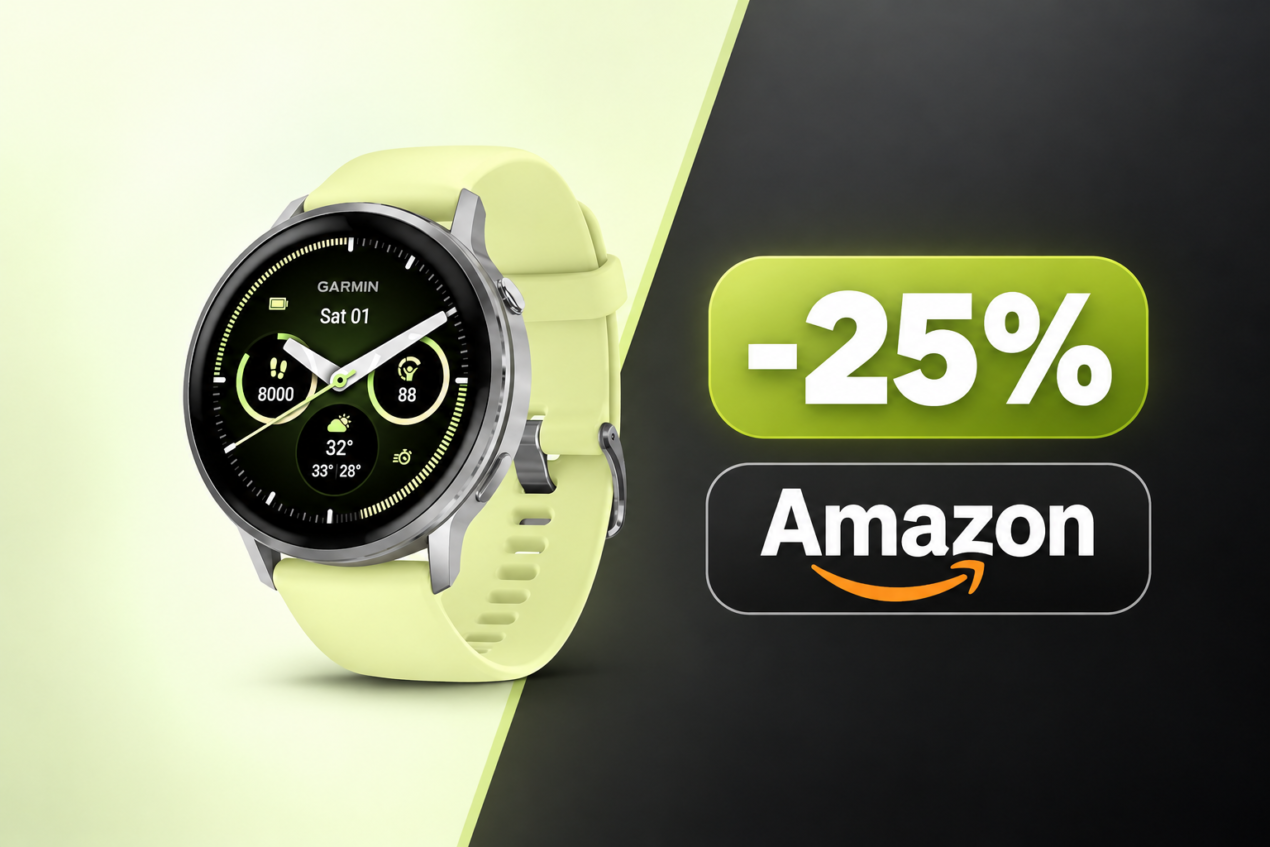 Garmin Venu 4 Citron a 411€ su Amazon, minimo storico per lo smartwatch