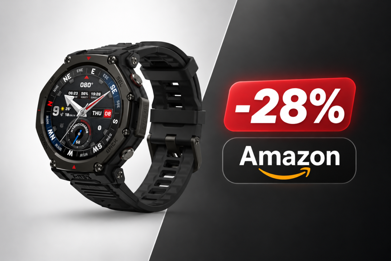 Amazfit T-Rex 3 Pro a 287,49€ su Amazon, uguale al minimo del Prime Day