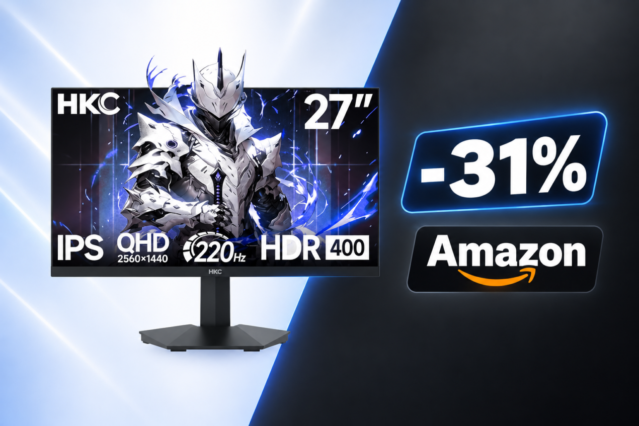 Monitor gaming HKC 27 pollici QHD 200Hz scende a 129,99€ su Amazon