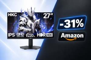 Monitor gaming HKC 27 pollici QHD 200Hz scende a 129,99€ su Amazon