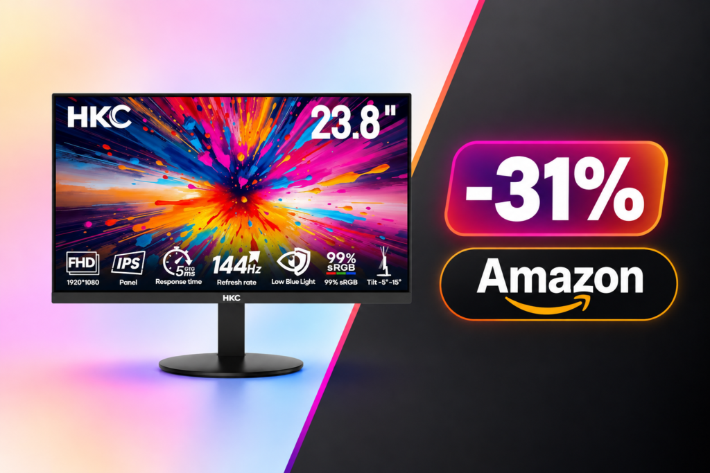 Monitor gaming HKC V2418S 144Hz IPS a 75,99€, minimo storico su Amazon 2
