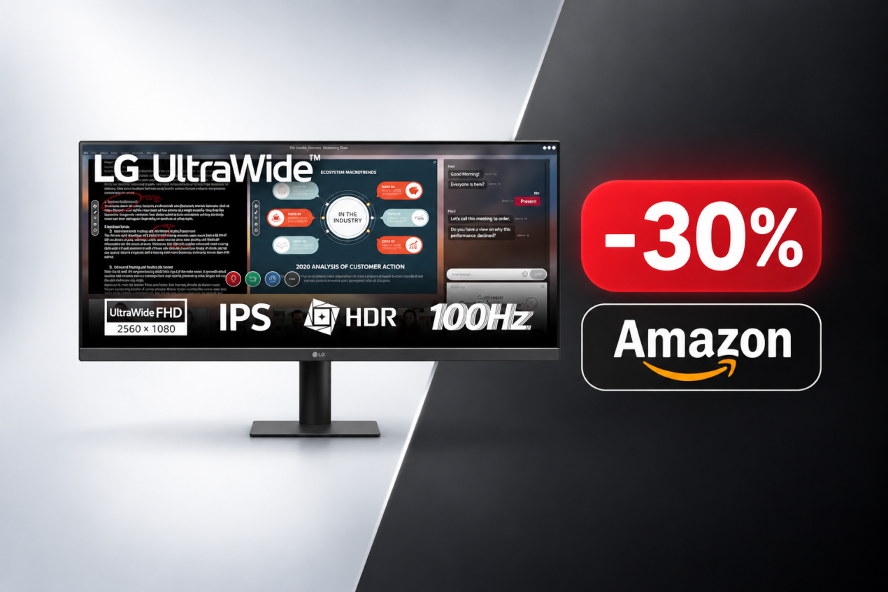 Monitor LG UltraWide da 29" IPS a 139€ su Amazon: sconto del 30%