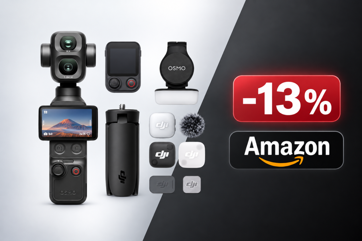 DJI Osmo Pocket 4P Combo Vlog scende a 609,99€ su Amazon, minimo storico per la nuova uscita