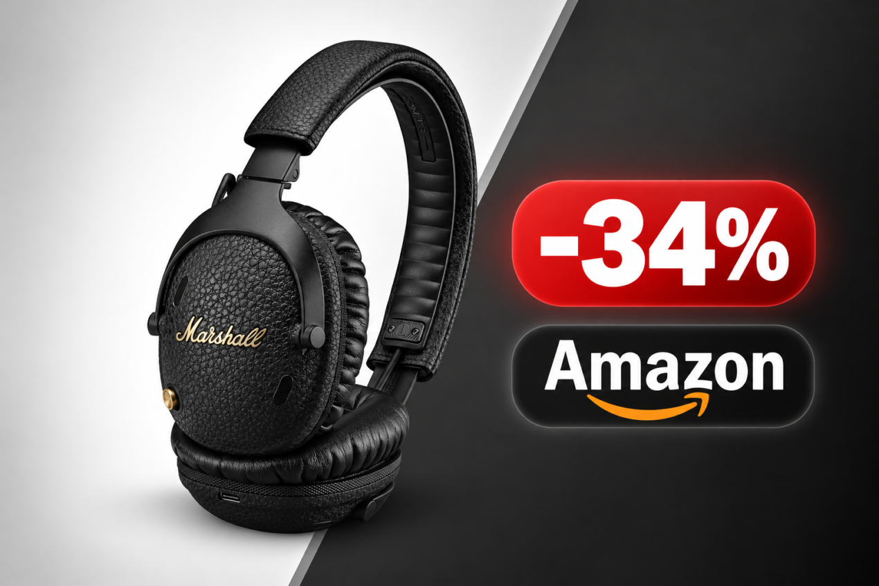 Marshall Monitor III A.N.C. a 229,62€ su Amazon, sconto del 34% per le Over Ear eleganti