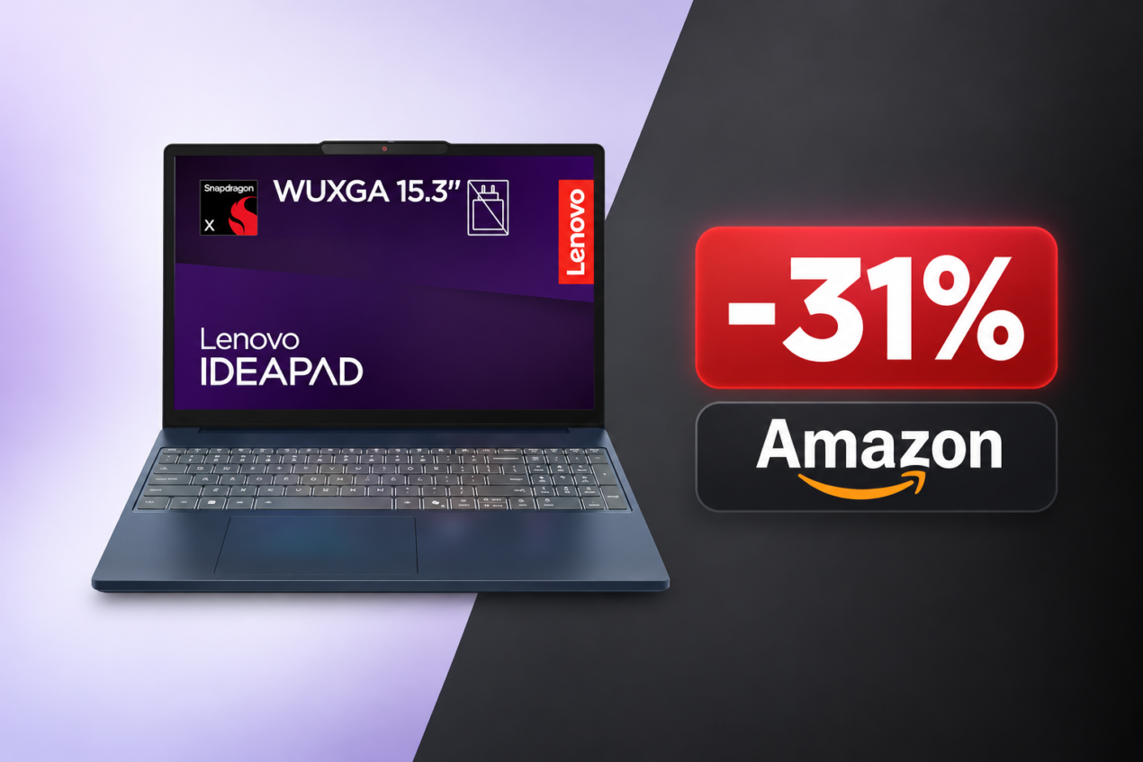 Lenovo IdeaPad Slim 3 con Snapdragon X a 549€, minimo storico su Amazon