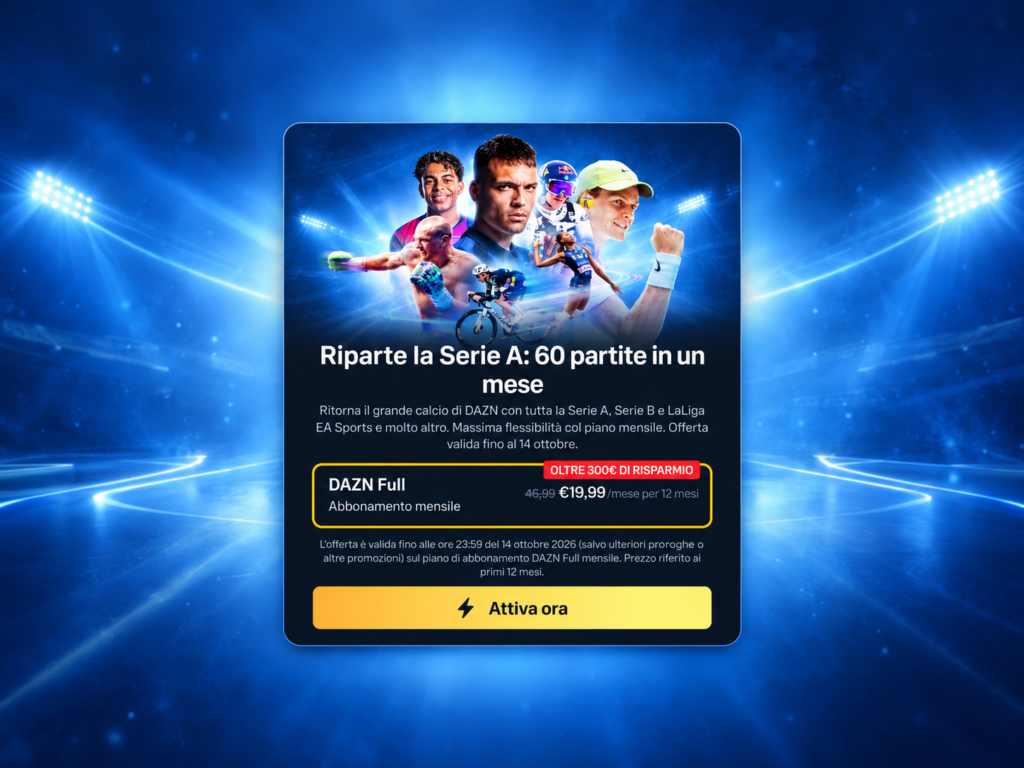 Dazn offerta ottobre